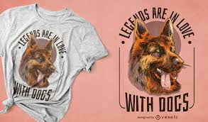 Happy German Shepherd Dog T-shirt Design Vector Download