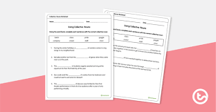 collective nouns worksheet teach starter