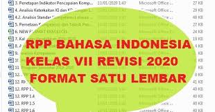 Rpp Bahasa Indonesia 1 Lembar K13 Kelas 7 Revisi 2020 Bahasa Bahasa Indonesia Indonesia