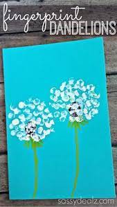 Fingerprint Dandelion Craft For Kids Card Idea Preschool Crafts Spring Crafts School Crafts