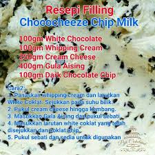 Filling Chococheese Chip Milk Cream Cheese Frosting Recipe Sauce Recipes Indonesian Food
