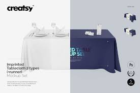 Imprinted Tablecloth Mockup Set Mockup Creative Market Table Cloth