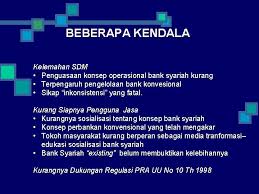 Karakteristik dari obyek (properti) kedalam elemen Perbankan Syariah Muhammad Karebet Widjajakusuma Beberapa Kendala Kelemahan
