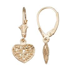 Whether you're looking for the perfect pair of gold dangle earrings accompanied with a going out top for a night on the town, or an understated, sculptural pair. Forever 14k Gold Heart Dangle Earrings