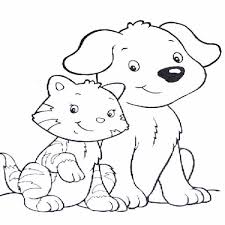 For kids & adults you can print animal or color online. Cute Cat And Dog Coloring Pages Novocom Top
