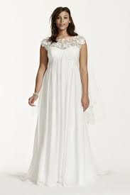 Cap Sleeve Chiffon A Line Plus Size Wedding Dress David S Bridal Wedding Dresses Plus Size Wedding Dress Inspiration Davids Bridal Wedding Dresses