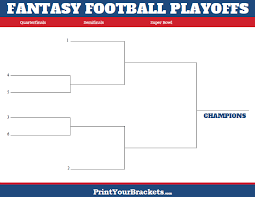 Teams with a top 5 toughest strength of schedule in that span have made the playoffs 24.1 percent of the time. 6 Team Fantasy Football Playoff Bracket Printable