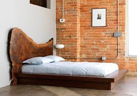 Bed Time Brick And Wood And Clean Lines Headboard Designs Walnut Bed Wooden Bed Frames