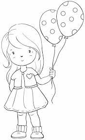 Nena Nina Flequillo Delado Globos Dibujos Colorear Ninos Dibujos Para Ninos Y Sellos Digitales