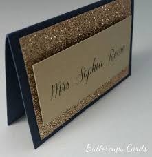 Glitter Gold Navy Name Card Luxury Name Place Wedding Table Stationery Navy Gold Wedding Wedding Table Stationery Card Table Wedding Wedding Table Names