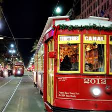 The New Orleans Canal Street Street Car Line Adds Traditional Holiday Christmas Decorations To Bring Ou New Orleans Christmas New Orleans Louisiana New Orleans