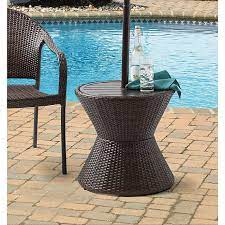 This outdoor umbrella is perfect for patios, gardens, walkways, driveways and more. Barrington Wicker Side Table With Umbrella Hole In Brown Bed Bath Beyond