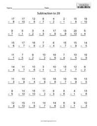 Subtraction Facts To 20 Math Worksheets 4th Years Subtraction Worksheets Math Fact Worksheets Subtraction Facts Worksheet