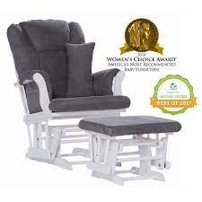 Storkcraft Tuscany Glider And Ottoman Gray With Lumbar Pillow Polyester Walmart Com Glider And Ottoman Nursery Glider Chair Storkcraft