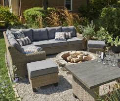 Broyhill Patio 5 Piece Cushioned Sectional All Weather Wicker Set Big Lots In 2020 Sectional Patio Furniture Big Lots Patio Furniture Patio Lounge Furniture