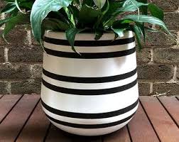 Black And White Plant Pots Clipart Hand Painted Lightweight Plant Pot Blush Pink Black Gold Etsy Indoor Plant Pots Potted Plants Gold Flower Pot