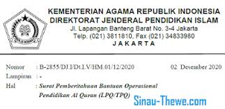 Kumpulan contoh surat aktif mengajar tpq terbaik 2019. Edaran Bos Tambahan Untuk Madrasah Tahun 2020 Sinau Thewe Com