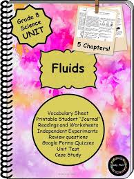 Grade 8 Science Unit Fluids In 2020 Teachers Pay Teachers Science Science Units Student Journal