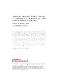 Pdf Soaring To Successful Synthesis Writing An Investigation Of Soar Strategies For College Students Writing From Multiple Sources