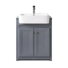 Modular flat pack bathrooms are easily transported and assembled in any location. Hartland Traditional 650 Grey Floor Standing Vanity Unit And Ceramic Basin Har4009