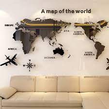 Check out our world map decor selection for the very best in unique or custom, handmade pieces from our wall hangings shops. Acrylic 3d Home Decor World Map Wall Stickers Creative Home Living Room Tv Background Wall Stickers Wish