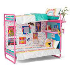 A bunk bed is a type of bed in which one bed frame is stacked on top of another, allowing two or more beds to occupy the floor space usually required by just one. Courtney S Bedroom Set American Girl