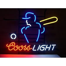 Desung Brand New Coors Light Baseball Neon Sign Lamp Glass Beer Bar Pub Man Cave Sports Store Shop Wall Decor Neon Light 20 X 16 Wm49 Walmart Com Walmart Com