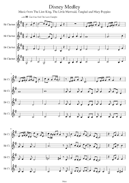 ( search within these results) sort by : Disney Medley For Clarinet Quartet Sheet Music For Clarinet In B Flat Mixed Quartet Download And Print In Pdf Or Midi Free Sheet Music Musescore Com