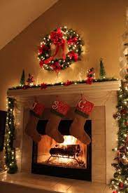 A anleolife christmas fireplace door decor set with 16 xmas wreath and 83 pine berries garland hanging stockings felt ribons whole decoration economical pack (xmas fireplace n door decor) 50 Most Beautiful Christmas Fireplace Decorating Ideas Christmas Celebration All About Christmas Holiday Decor Christmas Christmas Fireplace Christmas Decorations To Make
