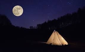 Hd Wallpaper Tent Month Night Camping Adventure Nature Astronomy Space Wallpaper Flare