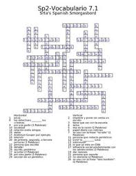 Which word does not belong? Spanish Avancemos 2 Vocab 1 1 Crossword By Srta S Spanish Smorgasbord Cute766