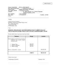 Contoh surat rasmi sebut harga frasmi. Contoh Surat Sebut Harga Makanan Contoh Surat