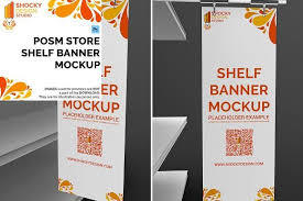 Download Posm Store Shelf Banner Mockup Free Psd Mockups Templates Mockup Free Psd Design Template
