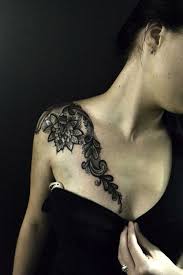 Gorgeous Shoulder To Chest Tattoo Very Elegant And Ladylike Just Love It Lace Tattoo Design Collar Bone Tattoo Elegant Tattoos