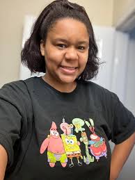 Wearing my SpongeBob shirt ☀️🎉