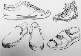 Tv jaman dulu warna nya hitam putih. Lakaran Pelbagai Kasut Kanvas Drawing Kanvas Seni