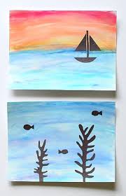 Art For Kids Ocean Scenes Using Chalk And Tempera Paint Buggy And Buddy Art Projects Art For Kids Cool Art Projects