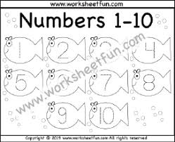 Before your child can master using a pencil, give them crayons to trace the numbers. Number Tracing 1 10 Fish One Worksheet Free Printable Worksheets Worksheetfun
