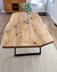 Live Edge Dining Table Slab Table Rustic Modern Table Etsy In 2021 Dining Table Slab Dining Tables Maple Dining Table