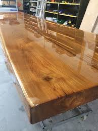 Oak Table Top With Transparent Epoxy Dessus De Table Diy Table De Resine Table Bois