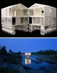 Koda light float integrates the small prefab house in floating pontoons enabling extended waterfront properties. From Dornob Com More Like A Floating Home Than A Houseboat This Building Exists At The Intersection Of A Ver House Boat Floating House Floating Architecture