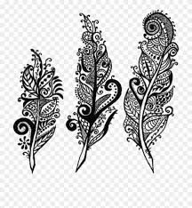 Download Boho Bohemian Design Feather Feathers Freetoedit Mandala Drawing Feather Free Transparent Png Clipart Images Download