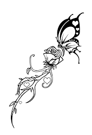 Blue butterfly and red rose tattoo. Butterfly And Rose Tattoo By Dvco On Deviantart Tribal Rose Tattoos Rose Tattoos Butterfly Tattoo