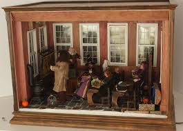Harry Potter Hogwarts Classroom Room Box Diorama Seven Dolls Ooak Room Box Miniatures Harry Potter Miniatures Doll House