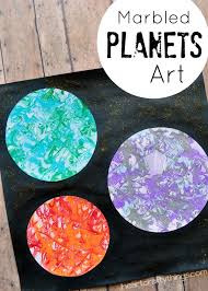 Preschool Space Craft Marbled Planets Art Outer Space Crafts Space Crafts Space Crafts For Kids