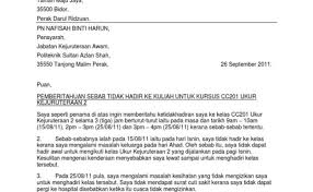 Anda hendak tahu cara buat contoh surat? Contoh Surat Rasmi Tunjuk Sebab Lewat Descar 0 Cute766