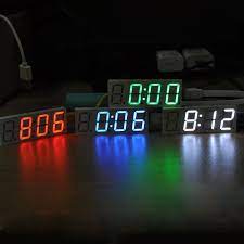 ds3231 electronic diy 0 8inch dot matrix led clock kit digital display green red blue white light 5v mciro usb car clock car clock car usb led clock