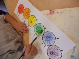 Panther S Palette 1st Grade Birds Of Color Use W C Crayons Of Primary Colors See Sec Colors Appear W W Elementary Art Projects Art Classroom Teaching Art