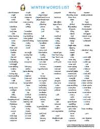 List of cool words that start with i ; Winter Alphabet Words Primarylearning Org