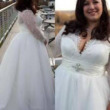 Details About Elegant Long Sleeve Plus Size Wedding Dresses White Ivory Lace Boho Bridal Gowns